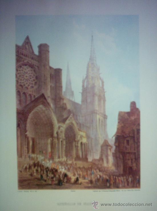 Grabados antiguos y estampaciones: GRABADO - CATH&Eacute;DRALE DE CHARTRES - Foto 1
