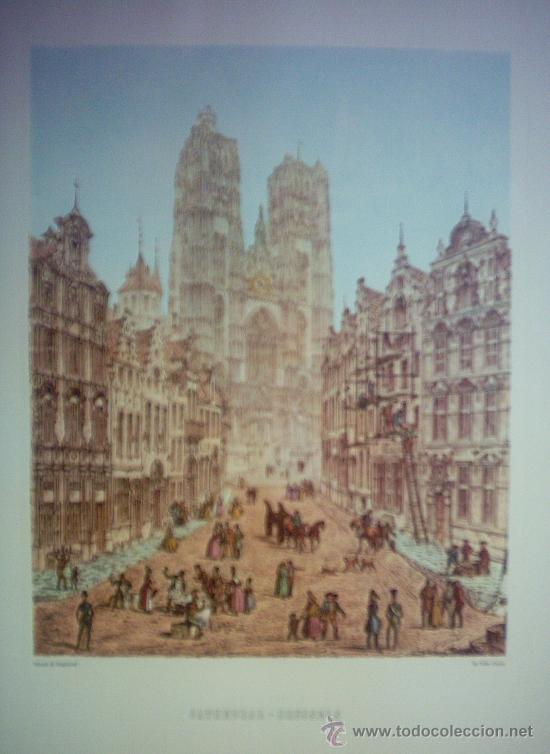 Grabados antiguos y estampaciones: GRABADO - CATHEDRAL - BRUSSELS - Foto 1