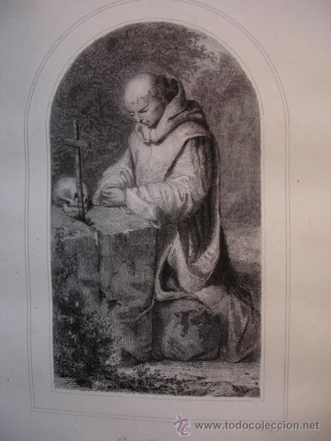 Engravings: SAN BRUNO . GRABADO 7.5X13.5.SOBRE PLIEGO DE 17X25.5.VIRGEN.SANTO
