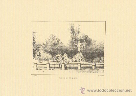 Grabados antiguos y estampaciones: MADRID. FUENTE DE NEPTUNO. J. CEBRIAN - Foto 1