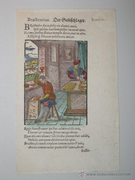 Grabados antiguos y estampaciones: Orfebrer&iacute;a medieval de Jost Amman, 1568 - Foto 2