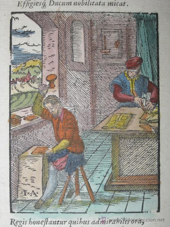 Grabados antiguos y estampaciones: Orfebrer&iacute;a medieval de Jost Amman, 1568 - Foto 3