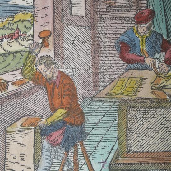 Grabados antiguos y estampaciones: Orfebrer&iacute;a medieval de Jost Amman, 1568 - Foto 1