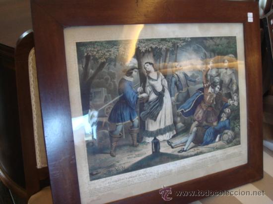 Grabados Antiguos y Estampaciones: ANTIGUO GRABADO CON MARCO DE LA &Eacute;POCA S XIX-  MIDE APRO 50 X 38 CM