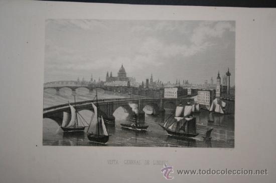 Grabados antiguos y estampaciones: Vistra general de Londres. A. Roca. - Foto 1
