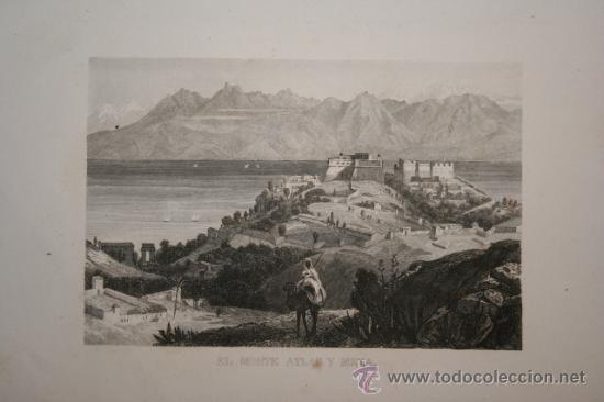 Grabados antiguos y estampaciones: El Monte Atlas y Bugia. A. Roca. - Foto 1