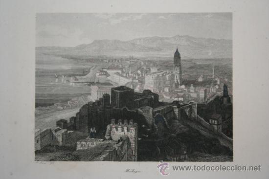 Grabados antiguos y estampaciones: M&aacute;laga. A. Roca. - Foto 1