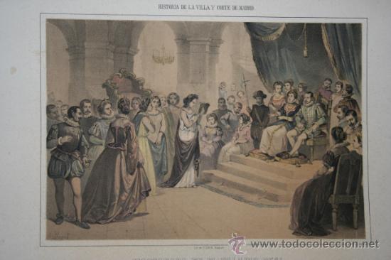 Grabados antiguos y estampaciones: Mascarada en el Palacio Real. (1600). Villegas. - Foto 1