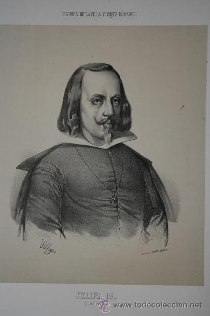 Grabados antiguos y estampaciones: Felipe IV. (Museo Real). Villegas. - Foto 1
