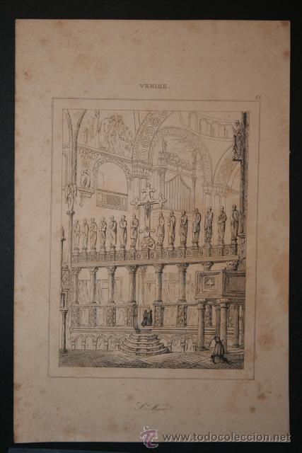 Grabados antiguos y estampaciones: Venise. St. Marc. 22. Lemaitre, direxit. - Foto 1