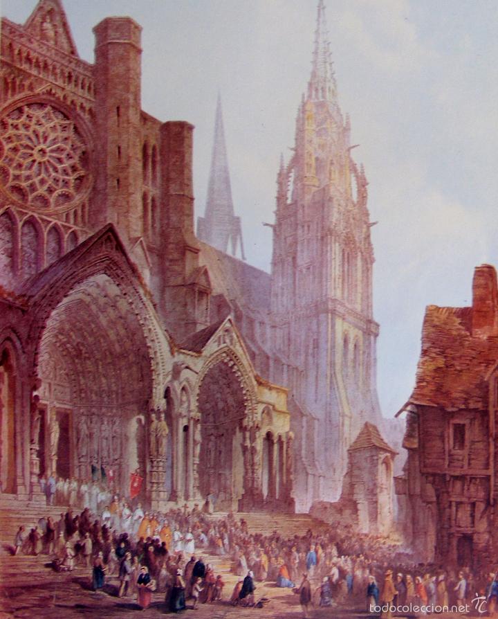 Grabados antiguos y estampaciones: GRABADO - CATH&Eacute;DRALE DE CHARTRES - Foto 3