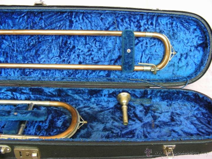 Instrumentos musicales: Antiguo trombón de varas con estuche original - Foto 2 - 39578752