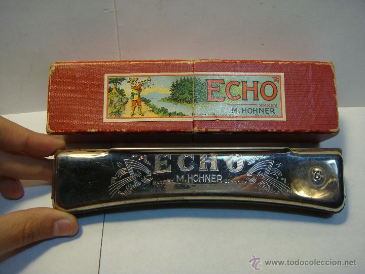 Instrumentos musicales: Arm&oacute;nica en su estuche original. ECHO - HOHNER, Made in Germany. - Foto 1