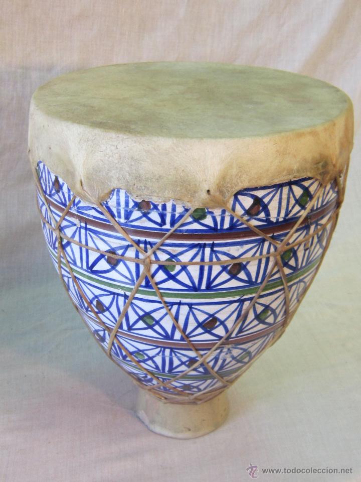 Instrumentos musicales: TAMBOR BEREBER EN ARCILLA CON ENGOBE - Foto 1