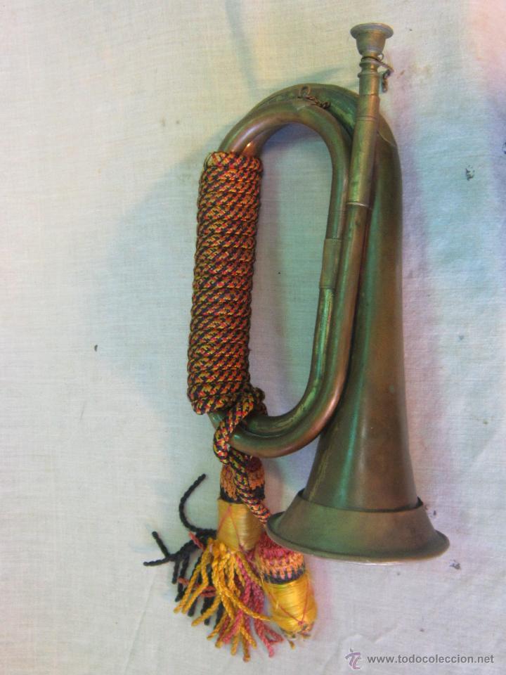 Instrumentos musicales: CORNETA ANTIGUA DE LATON - Foto 2