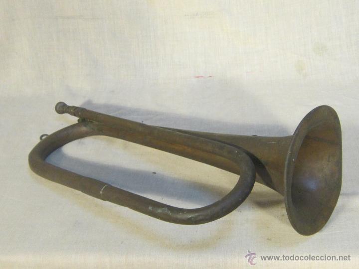Instrumentos musicales: CORNETA ANTIGUA DE LATON - Foto 4