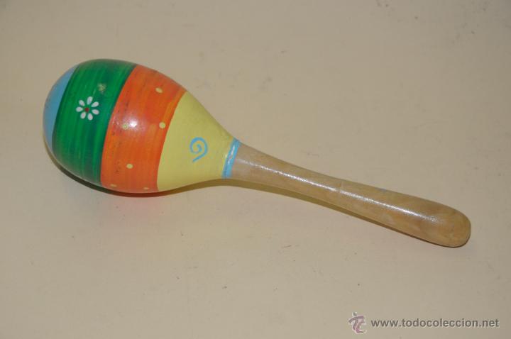 Instrumentos musicales: maraca de madera - Foto 1