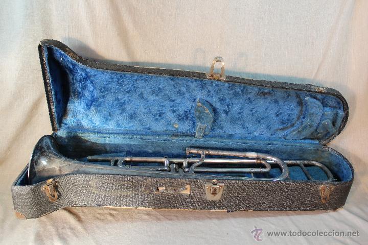 Instrumentos musicales: TROMBON DE PISTONES ANTIGUO - Foto 4