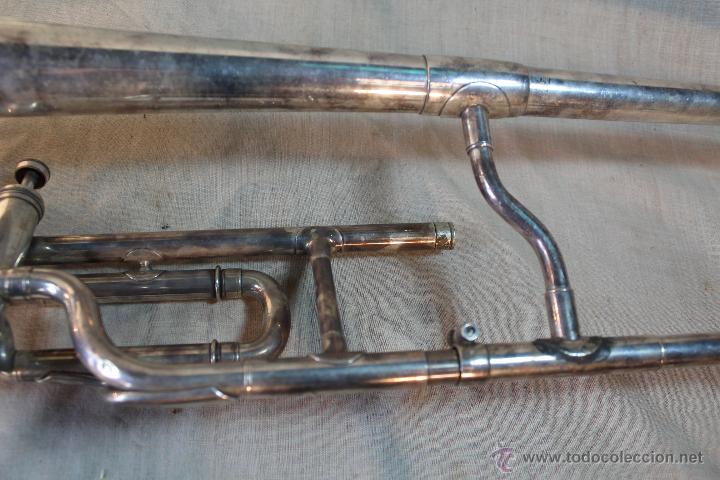 Instrumentos musicales: TROMBON DE PISTONES ANTIGUO - Foto 8