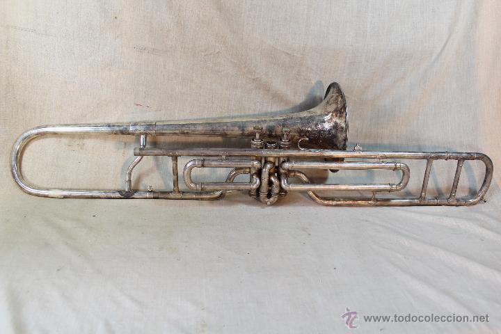 Instrumentos musicales: TROMBON DE PISTONES ANTIGUO - Foto 12