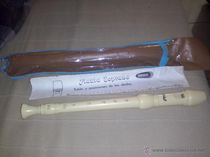 Instrumentos musicales: flauta soprano de plastico domenech con tabla de posiciones sin usar - Foto 1