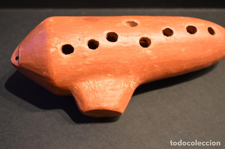 Instrumentos musicales: GRAN FLAUTA OCARINA CERAMICA DEL TALLER DE ALFARO CHILE 17CM X 8CM - Foto 4 - 112940139