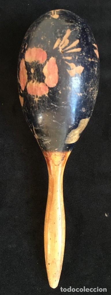 Instrumentos musicales: INCREIBLE ANTIGUO SONAJERO, o MARACA DE MADERA - Foto 1