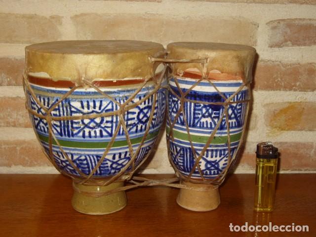 Instrumentos musicales: TIMBALES ARABES DE CERAMICA. - Foto 1