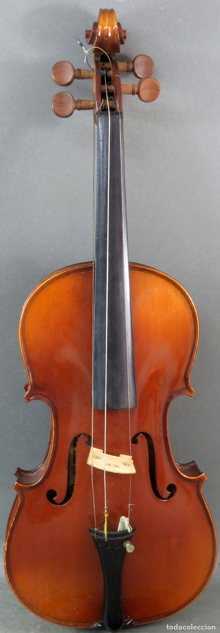 Instrumentos musicales: Violín copia de un Antonio Estradivarius Cremonensis 1721 en su estuche original siglo XX - Foto 3 - 164681510