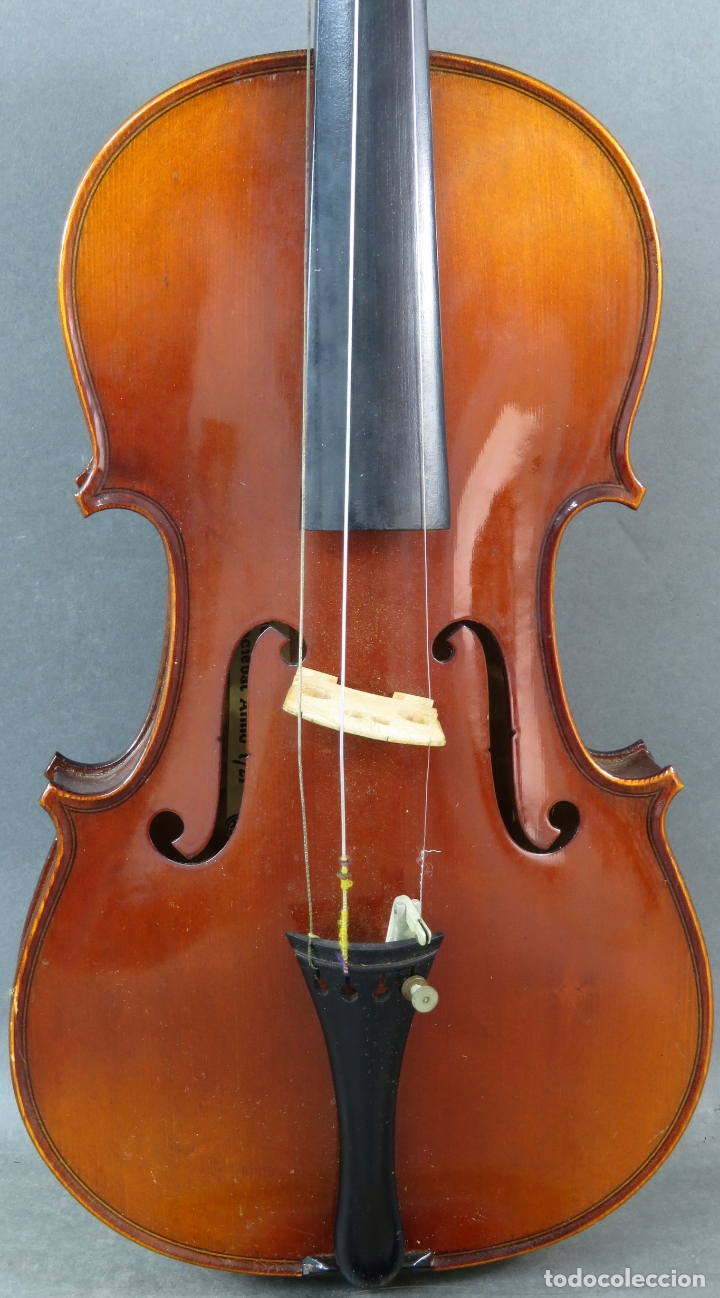 Instrumentos musicales: Violín copia de un Antonio Estradivarius Cremonensis 1721 en su estuche original siglo XX - Foto 4 - 164681510