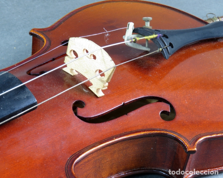 Instrumentos musicales: Violín copia de un Antonio Estradivarius Cremonensis 1721 en su estuche original siglo XX - Foto 10 - 164681510