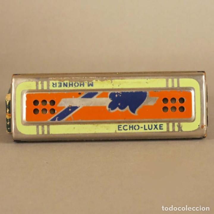 Instrumentos musicales: Raro!! Antigua armonica Hohner Echo Luxe con su caja original. Alemania 1930 - 1935 - Foto 2 - 166811094