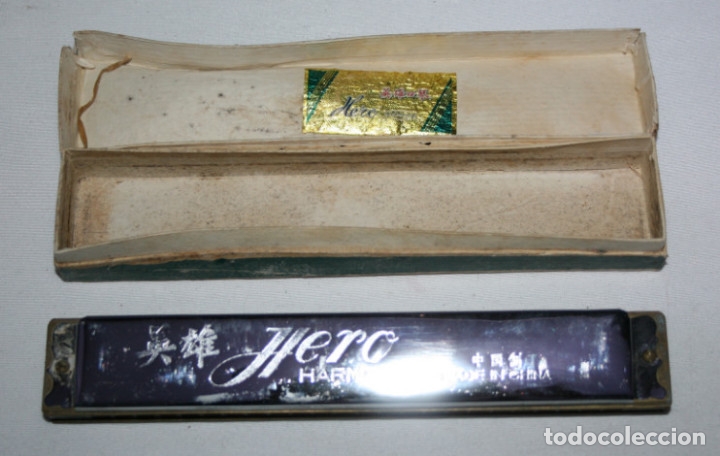 Instrumentos musicales: ANTIGUA HARMONICA HERO EN SU CAJA - Foto 2