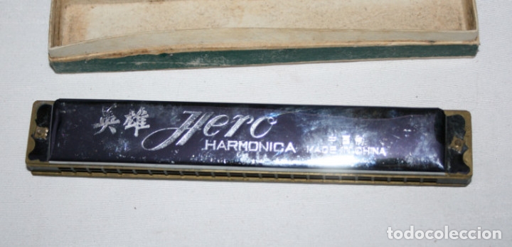 Instrumentos musicales: ANTIGUA HARMONICA HERO EN SU CAJA - Foto 4