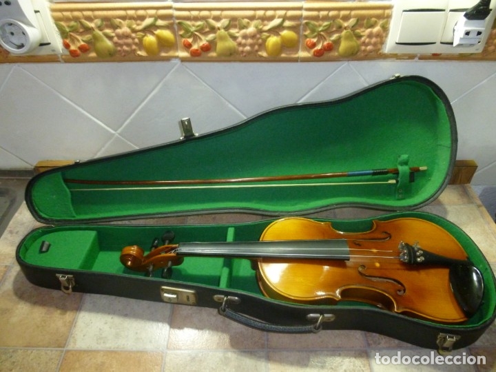 Instrumentos musicales: Lote de 2 antiguos violines checos Stradivarius - Foto 3 - 174085100