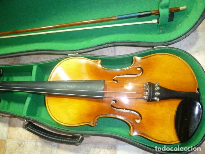 Instrumentos musicales: Lote de 2 antiguos violines checos Stradivarius - Foto 4 - 174085100