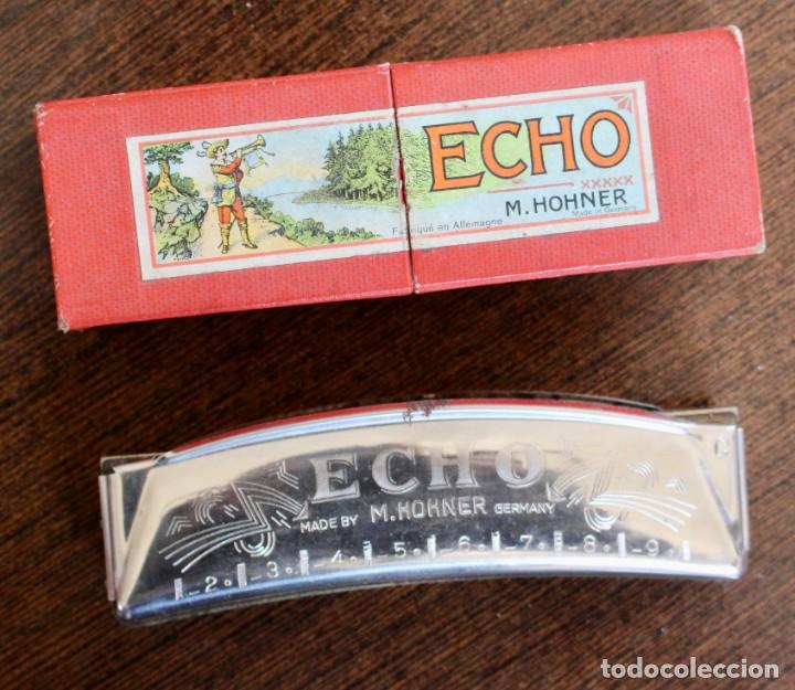 Instrumentos musicales: Arm&oacute;nica en su estuche original. ECHO - HOHNER, Made in Germany. - Foto 1