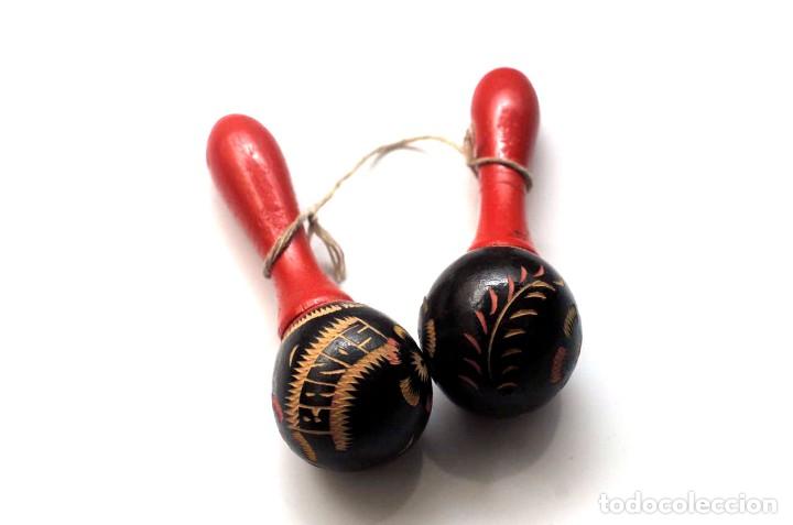 Instrumentos musicales: MARACAS DE MADERA 11cm - Foto 1