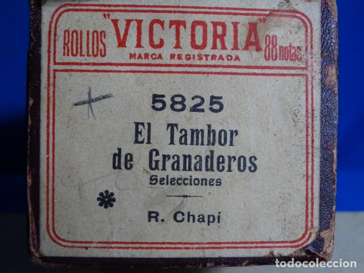 Instrumentos musicales: ROLLO DE PIANOLA. EL TAMBOR DE GRANADEROS. R. CHAPI. - Foto 2