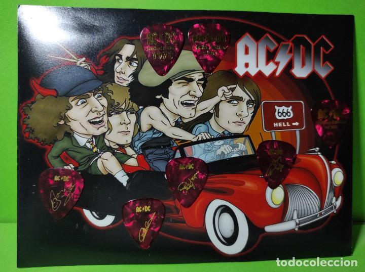 Instrumentos musicales: AC/DC. COLECCI&Oacute;N DE 7 P&Uacute;AS DE GUITARRA. - Foto 1