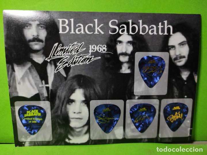 Instrumentos musicales: BLACK SABBATH. COLECCI&Oacute;N DE 5 P&Uacute;AS DE GUITARRA. - Foto 1