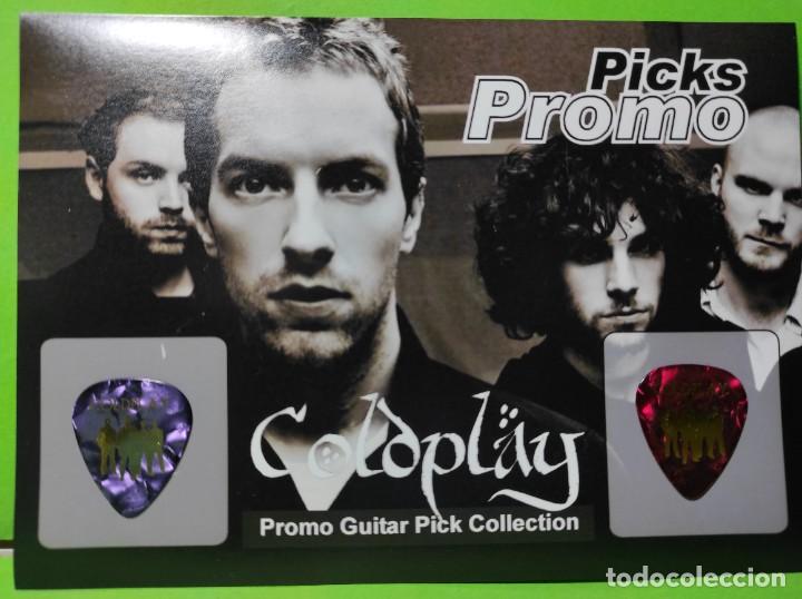 Instrumentos musicales: COLDPLAY. COLECCI&Oacute;N DE 2 P&Uacute;AS DE GUITARRA. - Foto 1