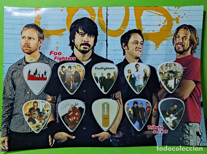 Instrumentos musicales: FOO FIGHTERS. COLECCI&Oacute;N DE 10 P&Uacute;AS DE GUITARRA. - Foto 1