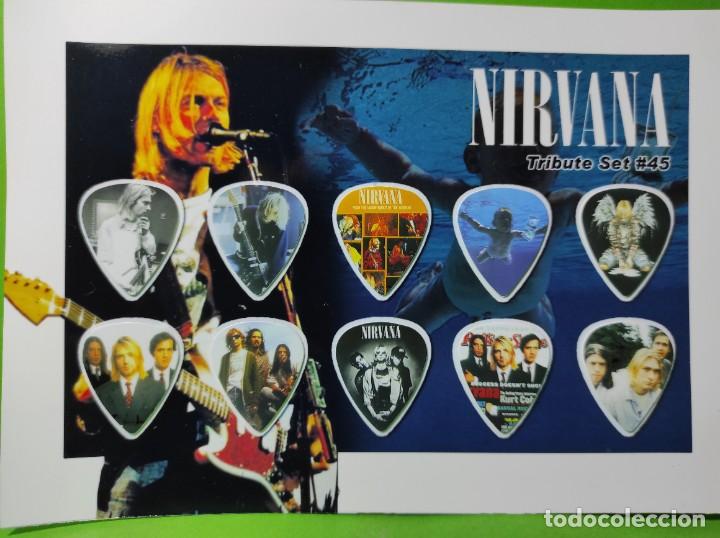 Instrumentos musicales: NIRVANA.. COLECCI&Oacute;N DE 10 P&Uacute;AS DE GUITARRA. - Foto 1
