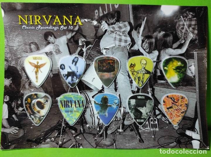 Instrumentos musicales: NIRVANA.. COLECCI&Oacute;N DE 10 P&Uacute;AS DE GUITARRA. - Foto 1