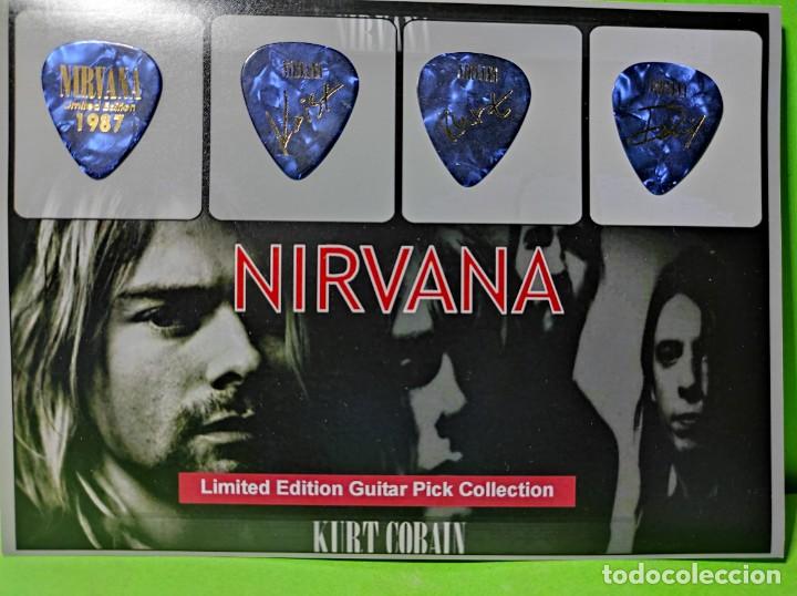 Instrumentos musicales: NIRVANA.. COLECCI&Oacute;N DE 4 P&Uacute;AS DE GUITARRA. - Foto 1