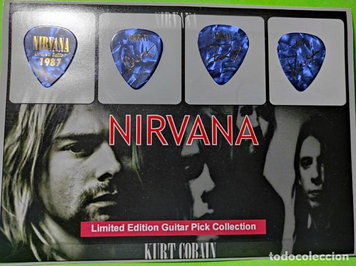 Instrumentos musicales: NIRVANA.. COLECCI&Oacute;N DE 4 P&Uacute;AS DE GUITARRA. - Foto 1