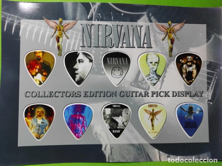 Instrumentos musicales: NIRVANA.. COLECCI&Oacute;N DE 10 P&Uacute;AS DE GUITARRA. - Foto 1