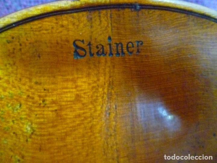 Instrumentos musicales: Violín del XIX stainer con talla de cabeza de león - Foto 10 - 283172353