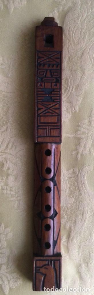 Instrumentos musicales: FLAUTA PERUANA, TALLADA A MANO, PER&Uacute;, 33 CM - Foto 3